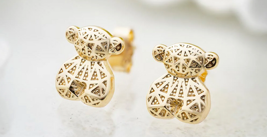 ARETES SAULA PLATA BAÑO ORO 18K
